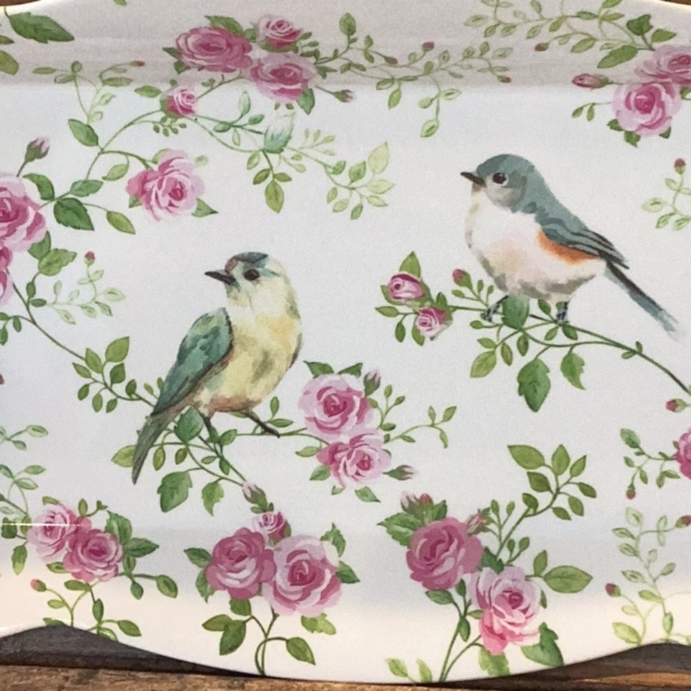 Floral & Bird Melamine Serving Tray - Picture 4 of 5
